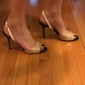 Jimmy Choo sandals beige black and white